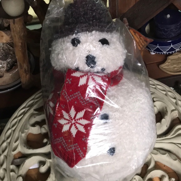 Pottery Barn Whimsical and Cute Archie The Snowman Shaped Fuzzy Cozy Pillow ☃️❄️ - Picture 11 of 16